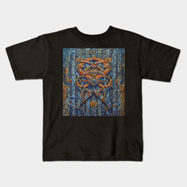 Interlocking Abstract Geometric Figures Dimensions Kids T-Shirt by Creative Art Universe